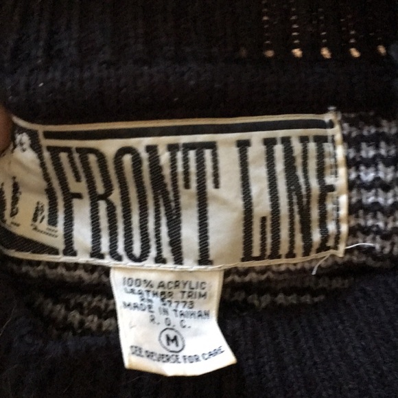 Vintage Cosby sweater leather accents sz m… - Picture 3 of 4